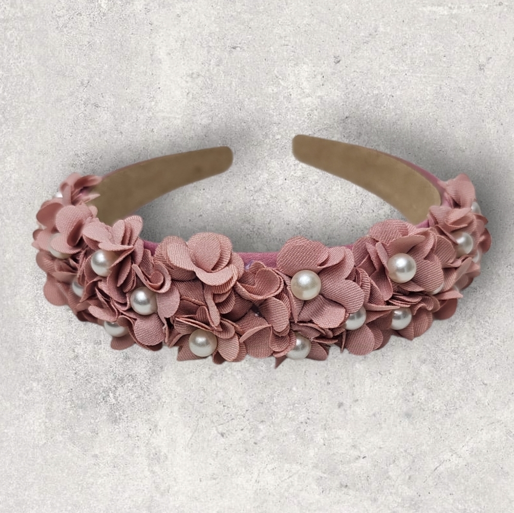 Flower Faux Pearl Headband Hairband